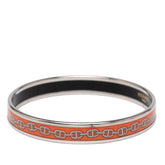 エルメス エマイユ シェーヌダンクル モチーフ バングル シルバー オレンジ メタル レディース HERMES 【中古】